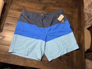 Trinity Coast 9" Inseam Mesh Lined E-Waist Swim Trunks Navy Blue 2XL